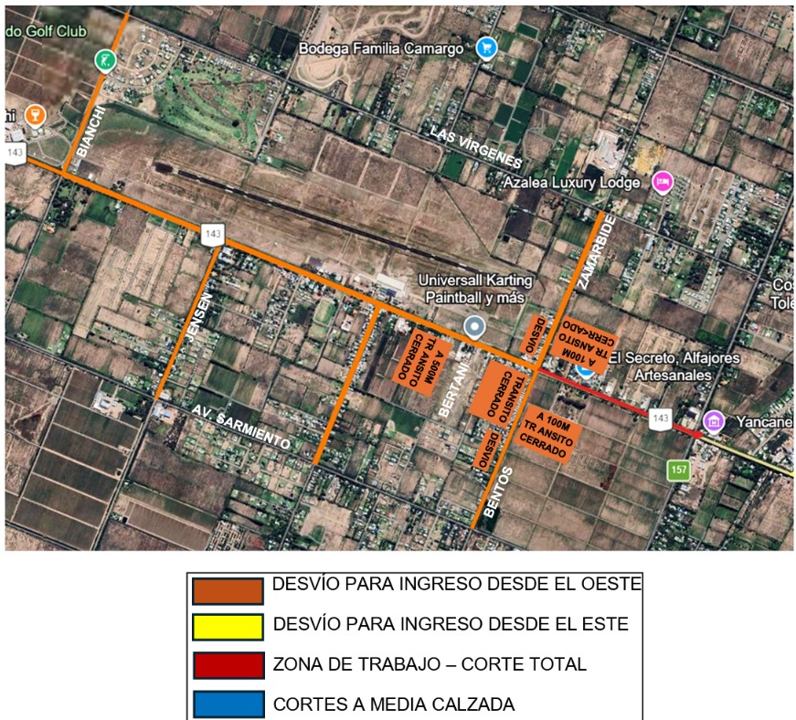 InfraMza's tweet photo. 🚧Obra RN 143: conocé el cronograma de desvíos y las nuevas zonas intervenidas esta semana. 👉Más info: https://t.co/5wYLqLxlMo https://t.co/2KinhoItfG