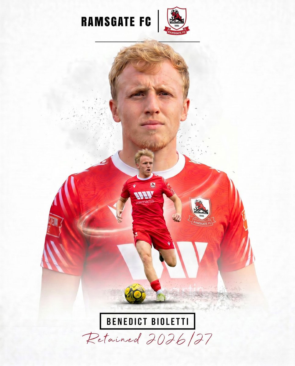 RamsgateFC's tweet photo. He drinks Moretti, he eats spaghetti, he hates…

We are delighted to announce that Benny Bioletti will spend a fourth season at the Rams for 2026/27.

The flying winger has become a huge fan favourite during his time at the club so far, and will be looking to excite the fans even more next season.

You can still purchase your season ticket for the 2026/27 season at the special, earlybird rate at the link below. You have until Member’s Day on 25th May to renew at the special, early bird price frozen rate!

🔗 https://t.co/FDk9vFdKYj