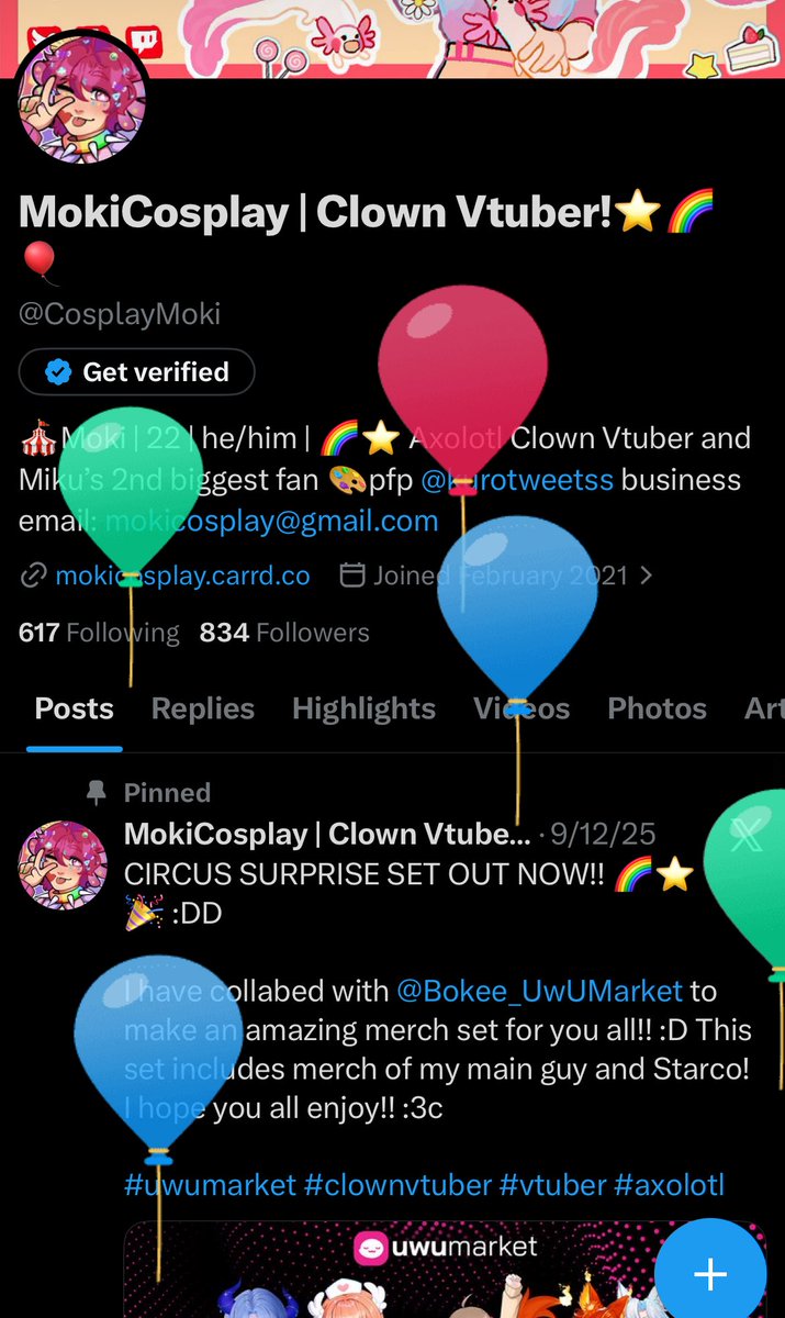 MokiCosplay | Clown Vtuber!⭐️🌈🎈 tweet media