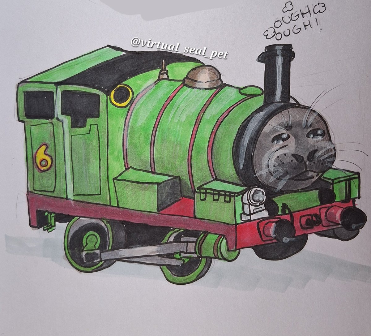 VirtualSealPet's tweet photo. Niko the ough engine 

#sealtwt #manicsealmay2026 https://t.co/1WggcLg2e8