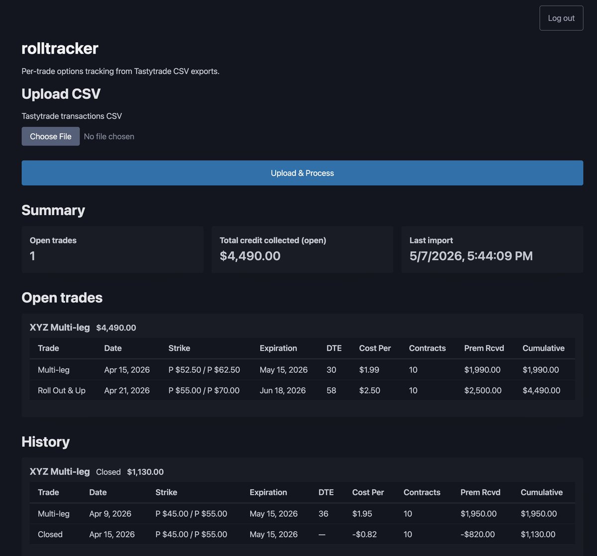 marklaczynski's tweet photo. rolltracker is now available for public: https://t.co/zEPd4We6hJ

#BuildInPublic @tastytrade #options https://t.co/WShTGGozk7