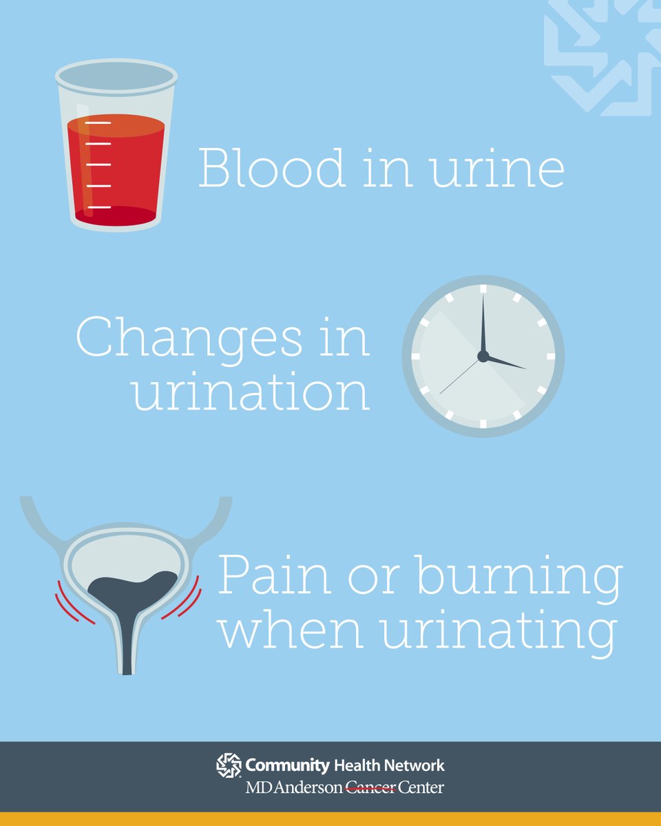 CHNw's tweet photo. Did you know these could be signs of bladder cancer? 
1. Blood in the urine
2. Changes in urination
3. Pain or burning during urination

Find a trusted caregiver: https://t.co/0WTdYoYxuZ https://t.co/HrFNhb1drr