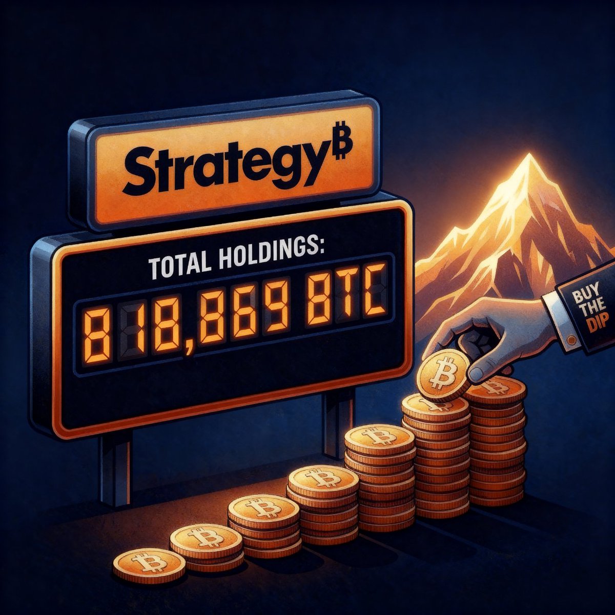 itsmannyking's tweet photo. Few hours ago, Strategy added 535 BTC worth about $43M, at an average price of about $80.3K per BTC to their stack.
Their total stack now stands at a massive 818,869 BTC. Average acquisition price around $75.5K per bitcoin:native 

Saylor is not slowing down. https://t.co/rU0ypTQrxH