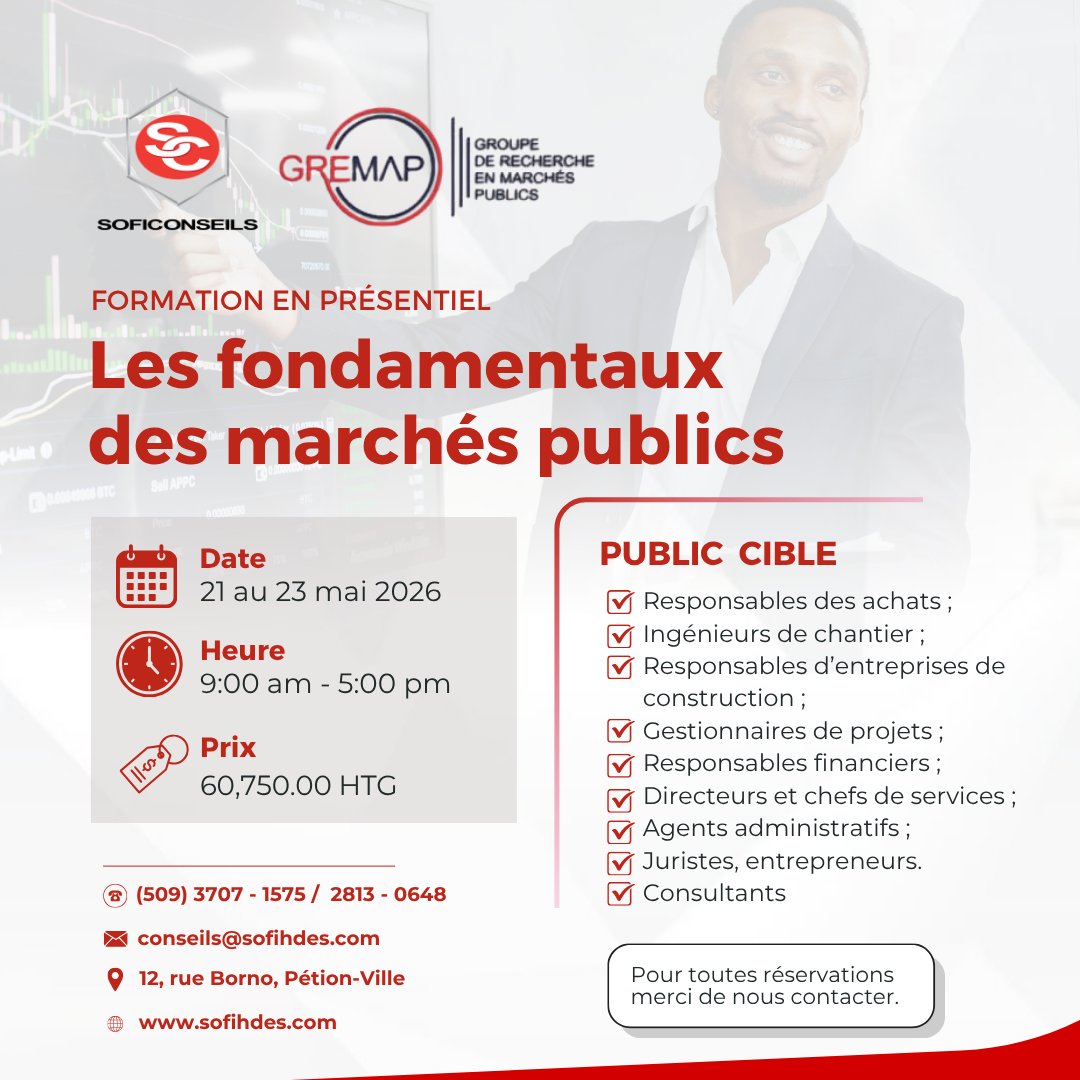 sofihdesht's tweet photo. La formation « Les fondamentaux des marchés publics » vous permettra de mieux comprendre le processus de passation des marchés publics et de maîtriser les étapes essentielles pour répondre efficacement aux appels à la concurrence.

Réservez votre place dès aujourd’hui ! https://t.co/WZAwYxZG5o