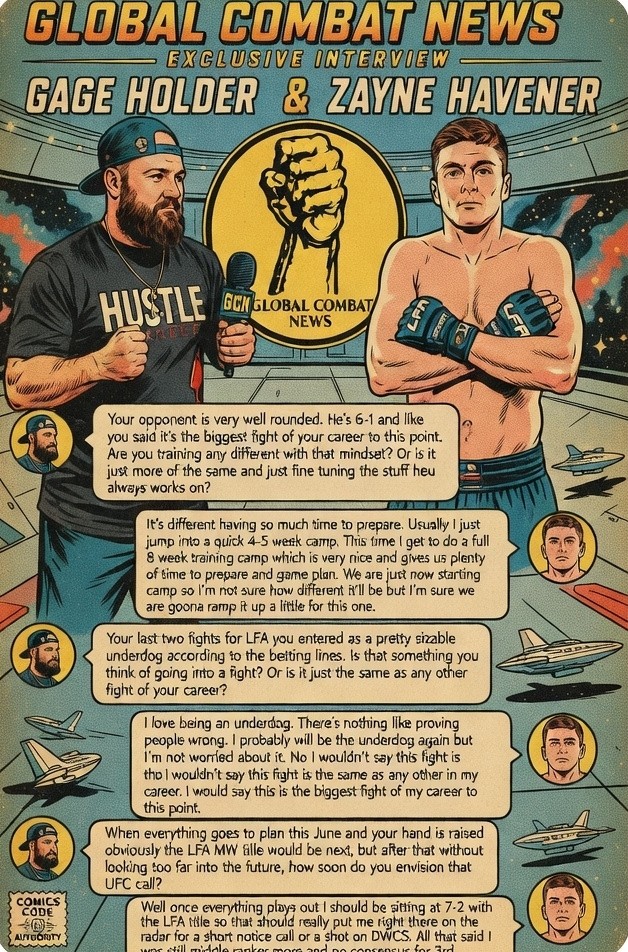 GlobalCombatNow's tweet photo. Got to catch up with Nice Guy Submission Fighting product Zayne Havener regarding his upcoming #1 contender bout for the #LFA Middleweight title 🏆,💯don't forget to like,share, and follow Global Combat News for everything combat sports! #mma #globalcombatnews #combatsports #ufc https://t.co/ZedxzDDwCB