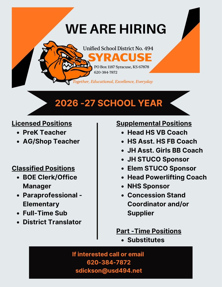 USD494 Syracuse School District tweet media
