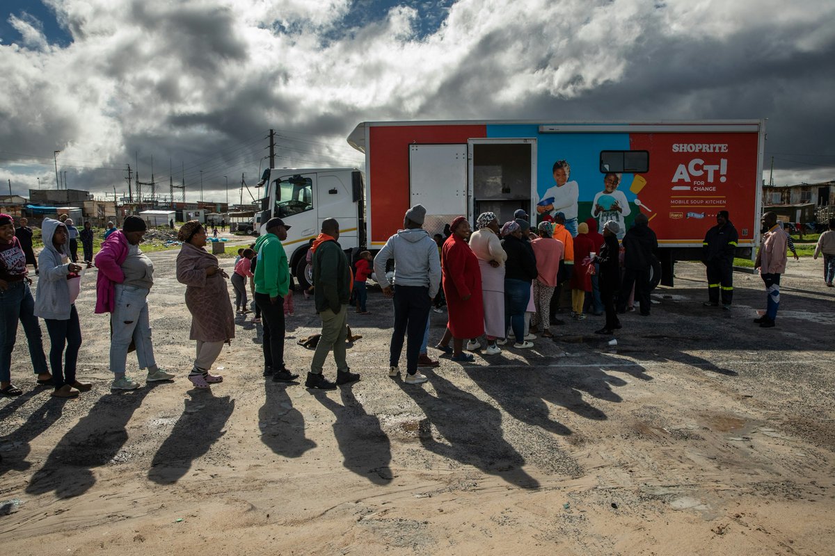 WeActForChange's tweet photo. Our Shoprite Mobile Soup Kitchens remain on the ground in Khayelitsha and surrounds, serving hot meals to thousands of people affected by severe weather conditions.

#ActForChange #ShopriteGroup https://t.co/ZfLw5qiUP2