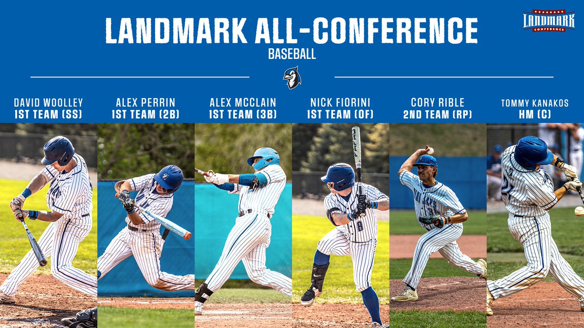EtownBlueJays's tweet photo. BASE | Congrats to the 6️⃣ from @BlueJaysBASE  to earn Landmark All-Conference honors!

Woolley 1st team (SS)
McClain 1st team (3B)
Perrin 1st team (2B)
Fiorini 1st team (OF)
Rible 2nd team (RP)
Kanakos HM (C)

STORY: https://t.co/q3DRlpV6VW

#d3baseball #EtownExcellence https://t.co/CNnkDx4gzu