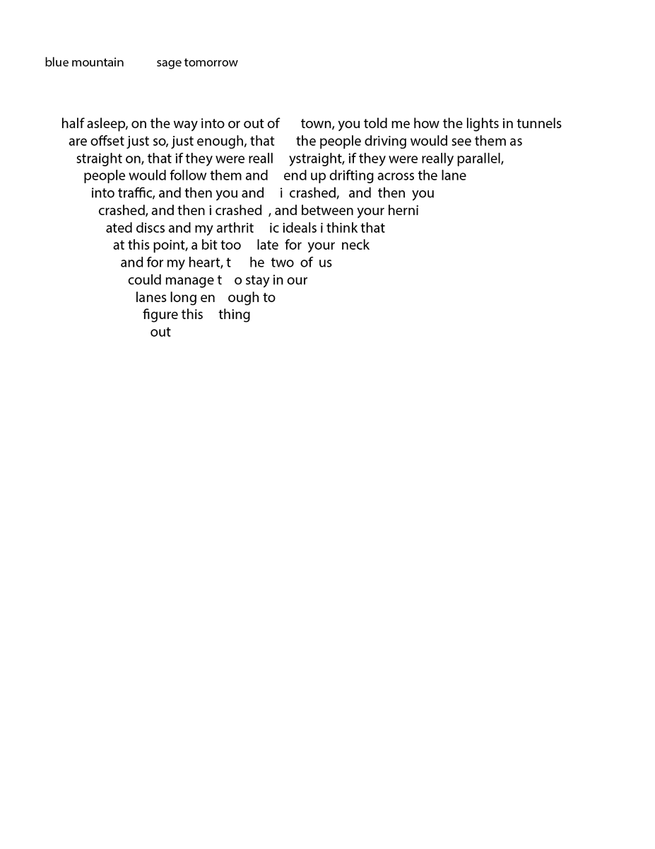 blue mountain (Poem, May 2026) when i drove her to the greyhound, i said something about myself, and she looked down, then looked to me, and she said, "i think you would rise to the occasion"