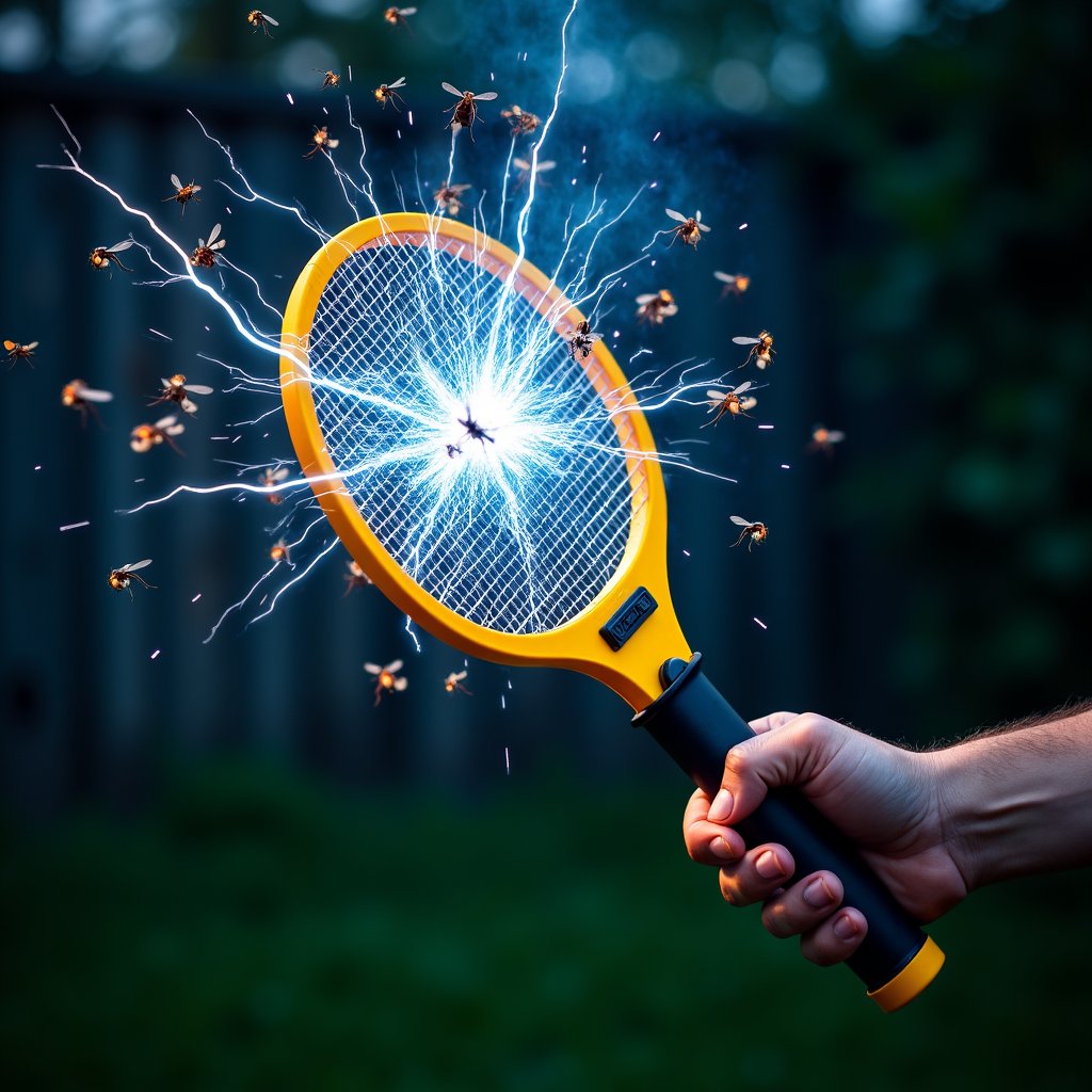 TheFlySwatter's tweet photo. Don’t let mosquitoes ruin your cookouts—try our 3,000 volt bug zapper. #MosquitoControl #OutdoorLiving #BugControl #Summer https://t.co/4T3FKWygQx