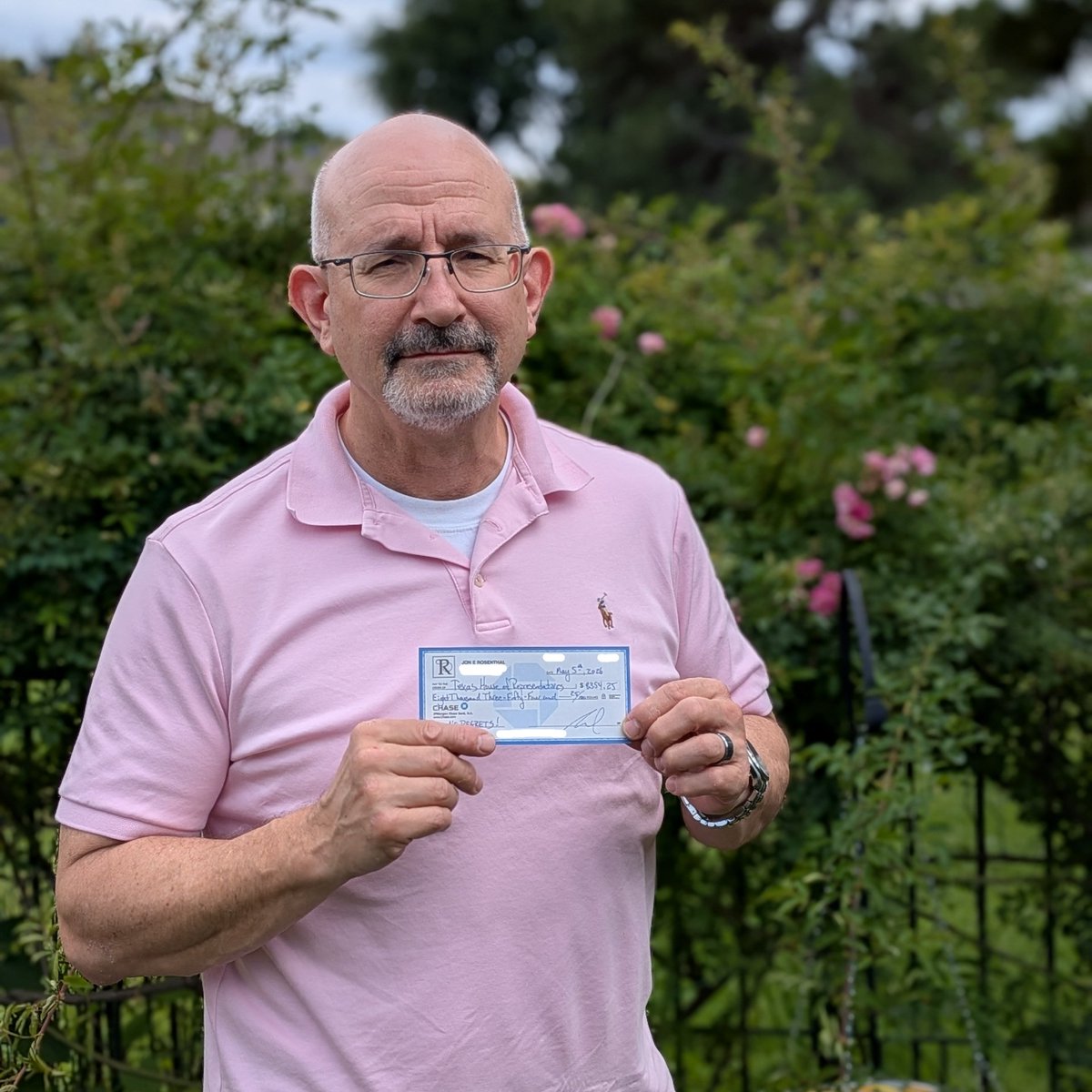 Jon_RosenthalTX's tweet photo. I have paid my fine for standing up for democracy, fair districts, and our voting rights. NO REGRETS #txlege https://t.co/uzZIy539ym