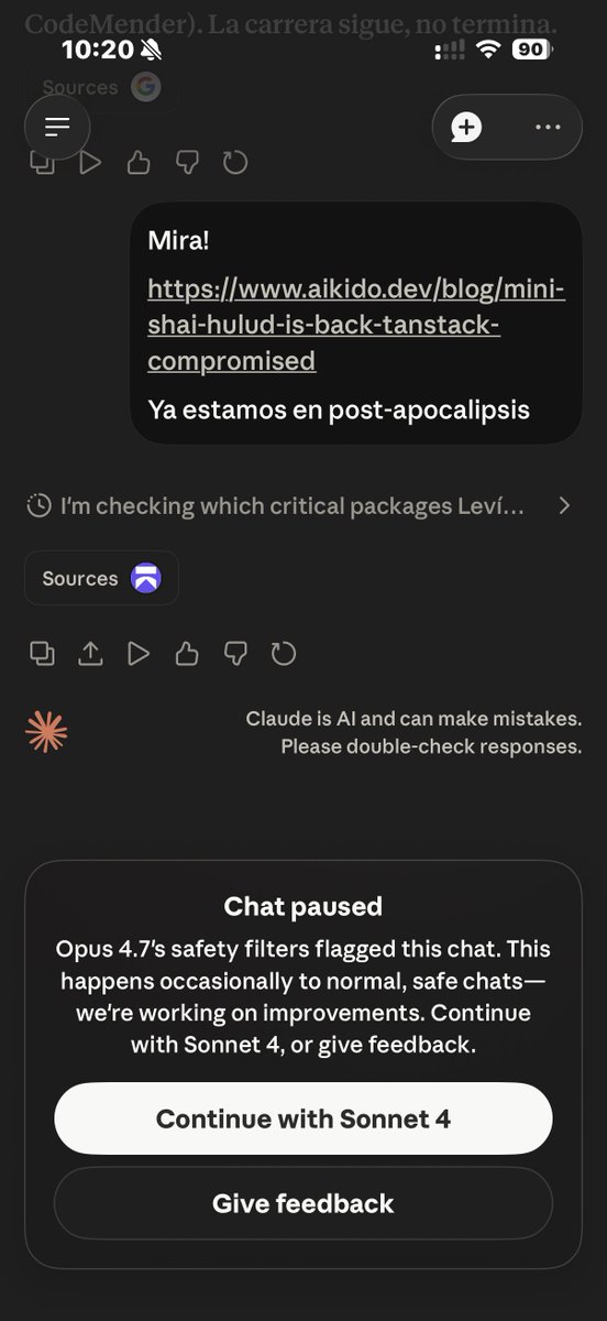 datalevi's tweet photo. Second time I get flagged just because I’m asking how to protect against the @tan_stack supply chain attack! Wtf https://t.co/bhTB5xgjf3