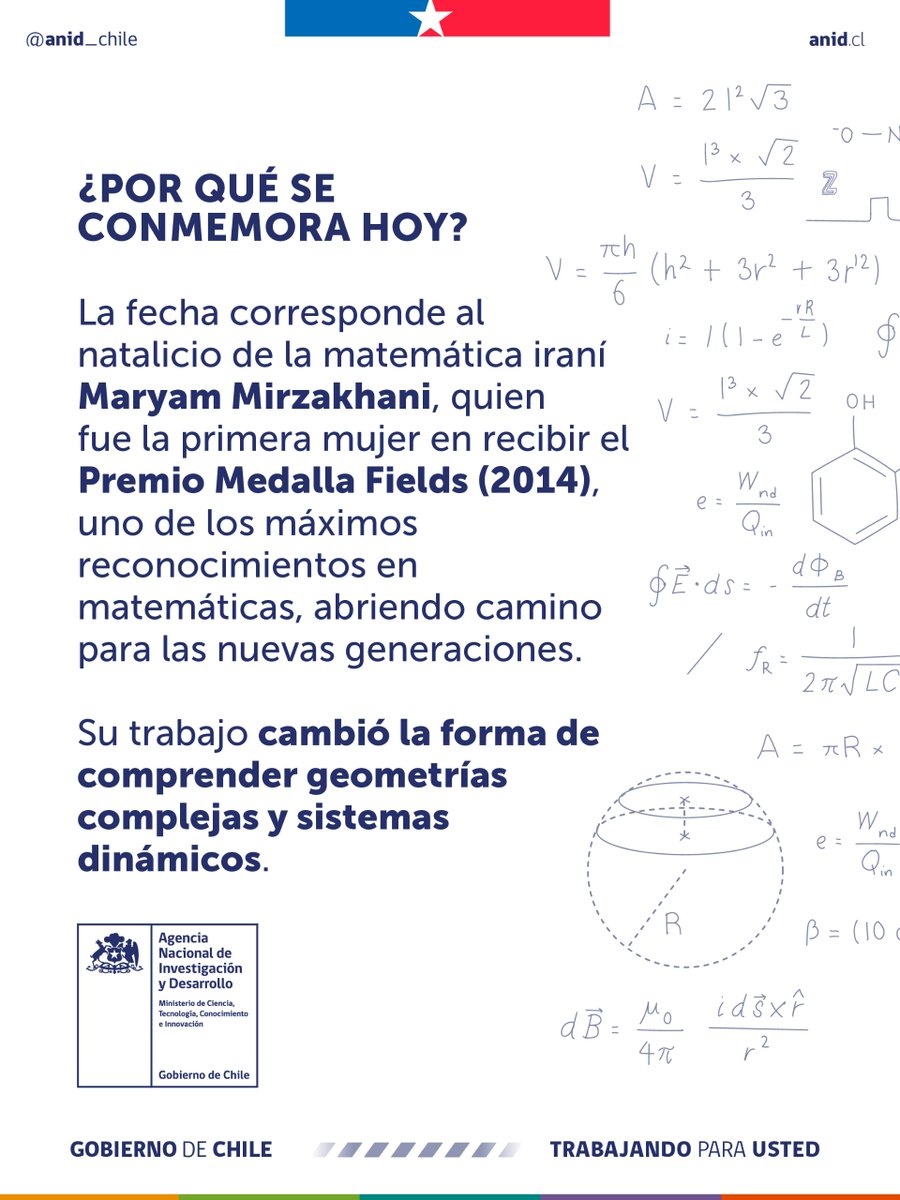 ANID_Chile's tweet photo. ¡Detrás de muchas soluciones científicas, hay modelos matemáticos! Hoy destacamos a las investigadoras, académicas y estudiantes que, desde esta disciplina, fortalecen el sistema científico del país, haciendo posible los avances en inteligencia artificial, cambio climático, astronomía, salud y epidemiología, ciencia de datos, y muchas otras áreas.
