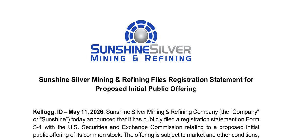 SUNNYLAND24's tweet photo. Lets start with what this means for $XTPT $SSMR $UAMY @AmericanSbCorp : #IPO 

This is significant for $XTPT because it strengthens the credibility and value of the entire U.S. #antimony supply chain thesis that American Antimony has been positioning around.

For $XTPT specifically, the key implication is :

$XTPT already has a publicly disclosed Metallurgical Testing Agreement and relationship with Sunshine/Silver Opportunity Partners tied to antimony concentrate testing and refining discussions. That relationship now carries substantially more weight because Sunshine is transitioning from a private development story into a potential #NYSE-listed strategic critical minerals platform.🔗 https://t.co/fF79AYD4hr

This is probably one of the strongest external validations XTPT has received to date. Sunshine’s public filings repeatedly emphasize the importance of securing domestic antimony supply and Sunshine’s IPO filing directly addresses that issue.

It effectively says:

“We are trying to build the domestic refining side.”

Morgan Stanley, Scotiabank, BMO, Citi, RBC, and Canaccord are attached to this IPO.

34.5 million pounds of antimony annually is massive in the context of U.S. supply.

At roughly 2,204.6 lbs per metric ton, that equates to ~15,600+ metric tonnes of antimony production capacity per year.