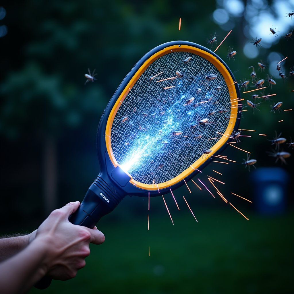 TheFlySwatter's tweet photo. Enjoy your backyard again—try our 3,000 volt bug zapper if mosquitoes are an issue. 🦟 #MosquitoControl #OutdoorLiving #BugZapper #HomeLife https://t.co/g6PZpsT7Qo