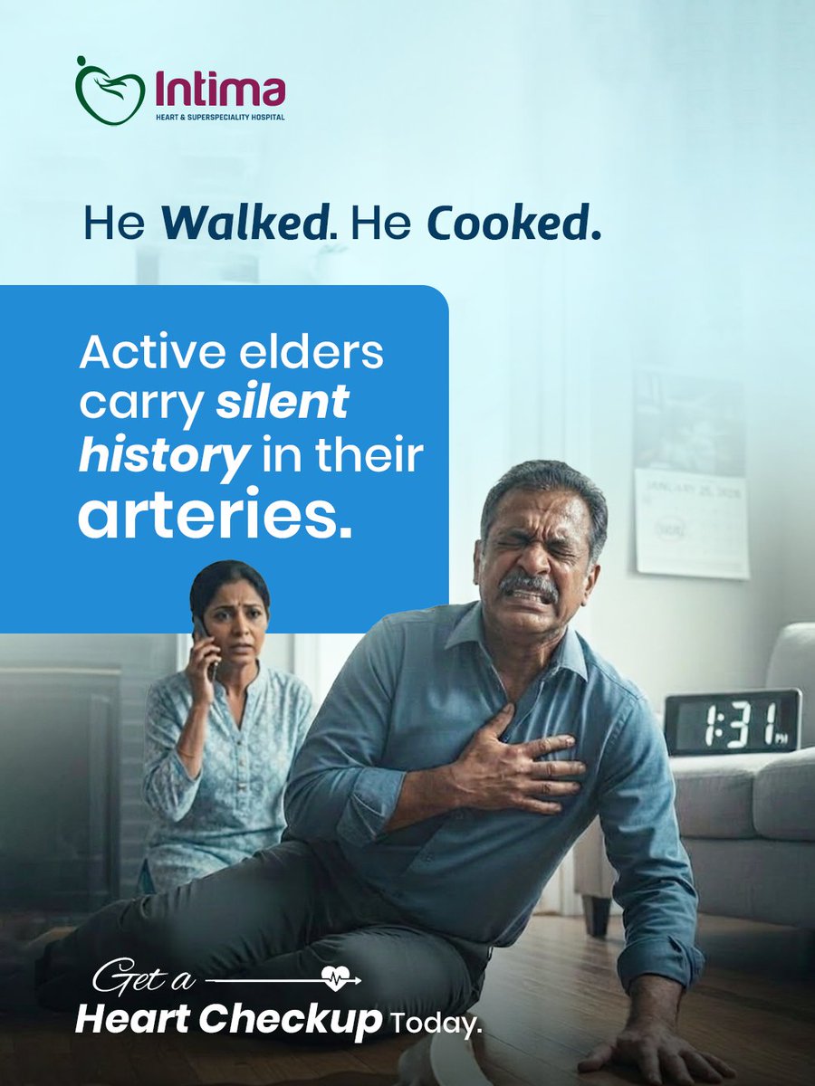 IntimaHeartCare's tweet photo. Active lifestyles don't always reveal what's happening deep inside. Even the most energetic seniors can carry silent artery blockages that aren't visible on the surface. Protect your loved ones before the unexpected happens.❤️‍🩹
Book a comprehensive heart checkup today.🩺
#Trending https://t.co/cq2gIQEH8D