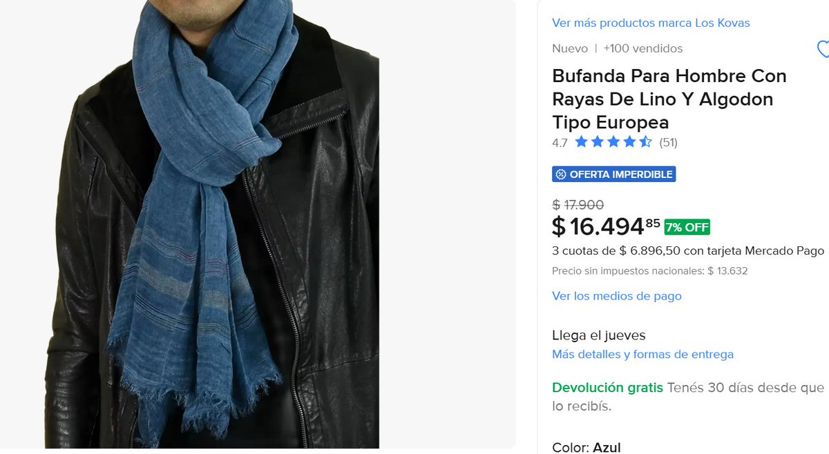 PromoManiaAr's tweet photo. Imperdible! 🧣

Bufanda tipo europea de lino y algodón con rayas❄️

💰 $16.494

Link https://t.co/SbzK8e7cc9 https://t.co/KY5W1PWlFv