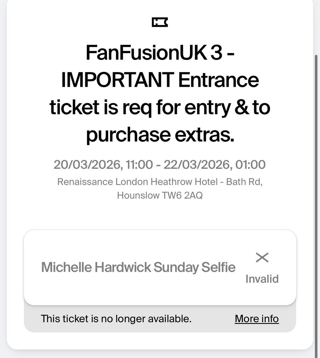 SwarlaApp's tweet photo. @Stephke_C If you go into your emails and click your ticket &amp; it opens to a webpage mine now say invalid.. https://t.co/XLdd6g4Gtb