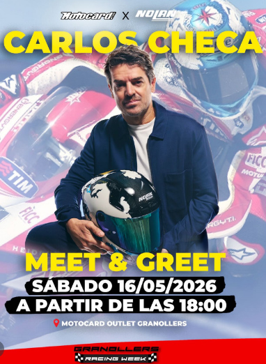 CarlosCheca7's tweet photo. Ganas de Gran Premio de @MotoGP  en casa, en el @Circuitcat_cat  y ganas de veros el sábado en Granollers.
@nolan_group @motocard #Nolan #Motocardgranollers #Motogp https://t.co/FkDFjoTcbh