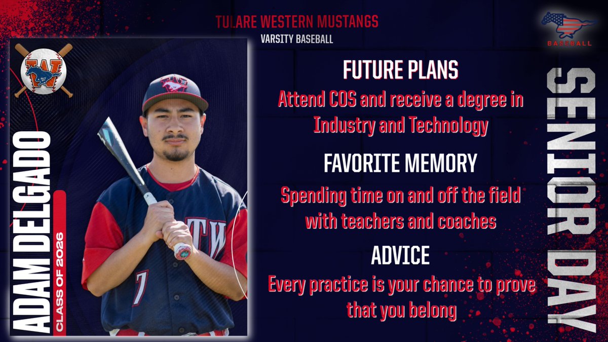 TWHS_Baseball's tweet photo. Adam, thank you for the dedication you showed during your time with the Tulare Western Baseball program. You helped make our program better, and we are proud to have had you wear our uniform. https://t.co/Iaoy3UFkJf