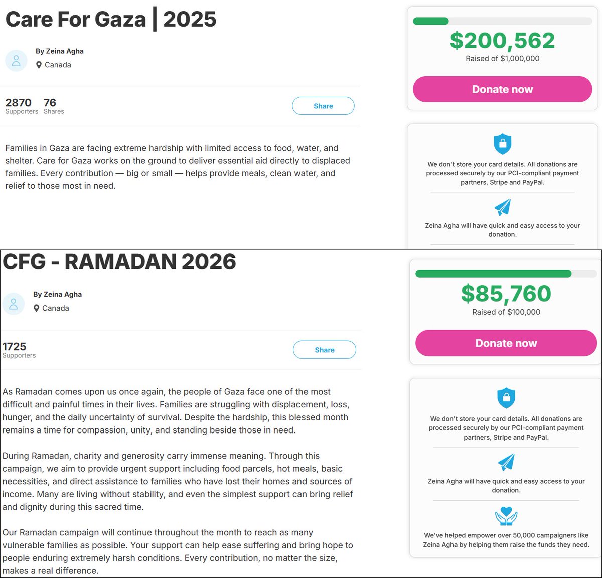 <a href="/xeeebra/">🔻</a> <a href="/KPMG/">KPMG</a> <a href="/KPMG_Canada/">KPMG Canada</a> Zeina Agha has also raised over $285,000 for Gaza in the past 2 years.

Given her support &amp; glorification of designated terrorist entities, we strongly suggest <a href="/TorontoPolice/">Toronto Police</a> <a href="/RCMPONT/">RCMP in Ontario</a> <a href="/csiscanada/">CSIS Canada</a> investigate where these funds went to.
