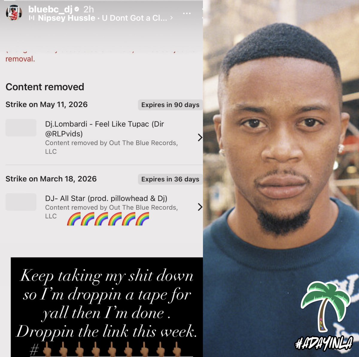 dejonpaul_'s tweet photo. Another update on BlueBucksClan parting ways. Dj Lombardi says Out The Blue Records keeps taking his solo music down. Jeeezy Obama, however is still releasing solo music through OTB Records. 🌴🔥 https://t.co/wVBVRBbZvr