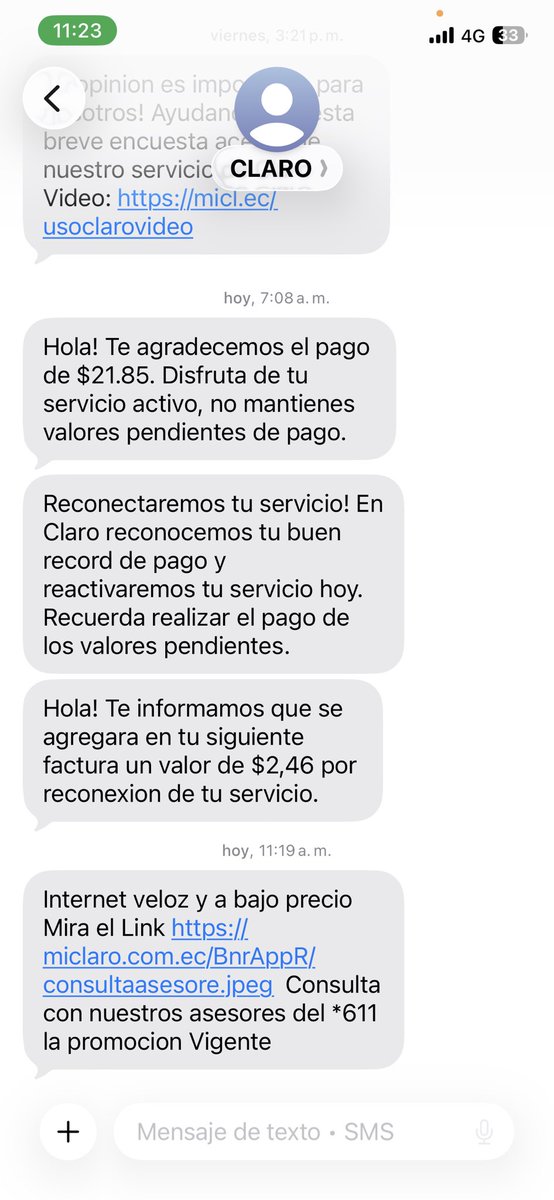 MairaYuque's tweet photo. @ClaroEcua @DanielNoboaOk @Presidencia_Ec 
Robo sin arma 
Por reactivar mi línea q solo tenía 1 día de atraso $2,46
No me permiten salir de plan 
Solo pagando $25 x salirme que robo mas  descarado  
@DefensaEc https://t.co/PElGYS7YUG
