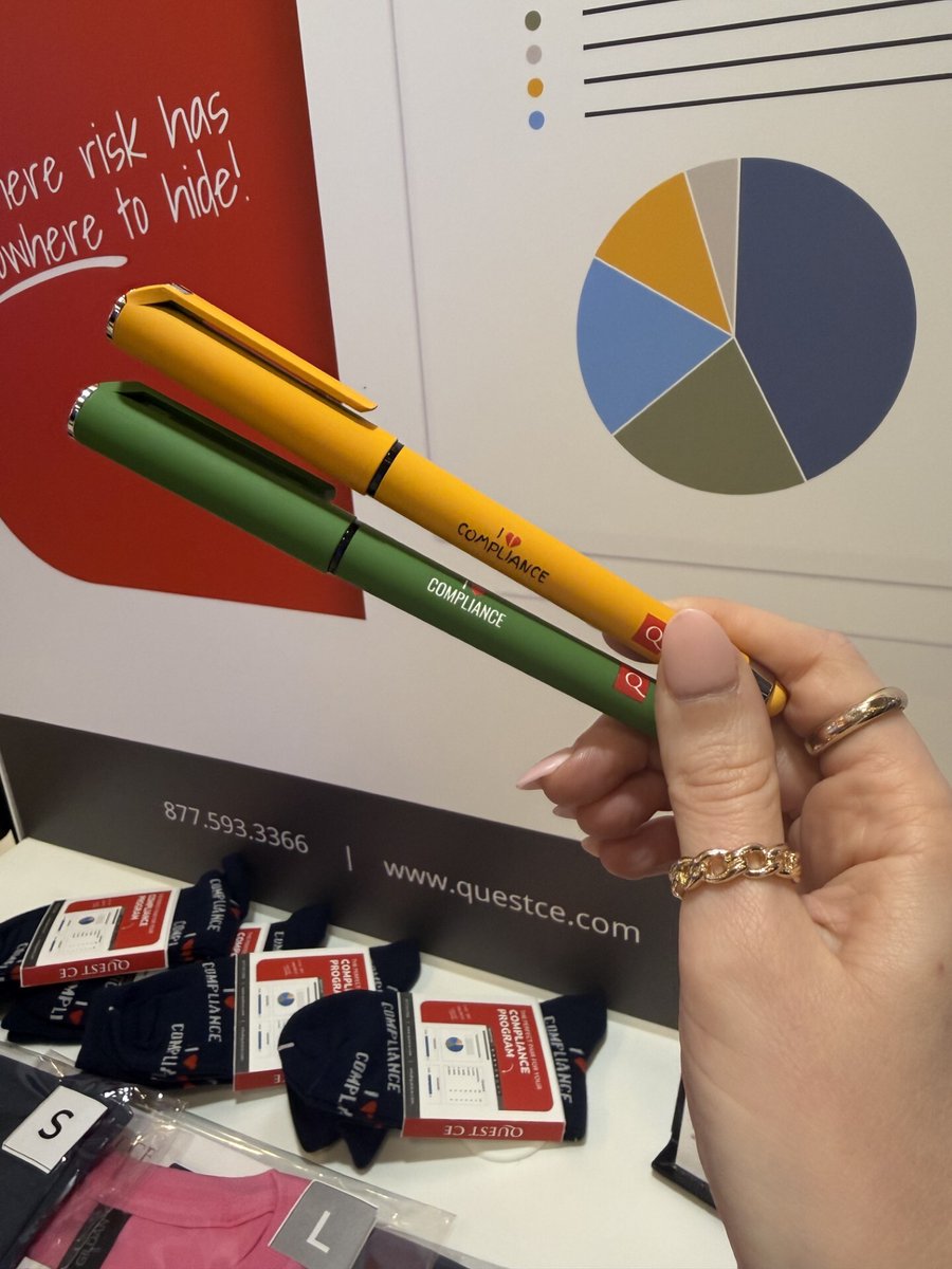 QuestCE's tweet photo. FINRA's Annual Compliance Conference is officially underway! Our team at Quest CE, Allison Byrne, Sam Mathison, &amp; Jessica Mundy, is ready to connect with you about simplifying compliance challenges. 

Stop by booth #36 for compliance swag &amp; see why firms trust our solutions! https://t.co/7vI0iAl32Z