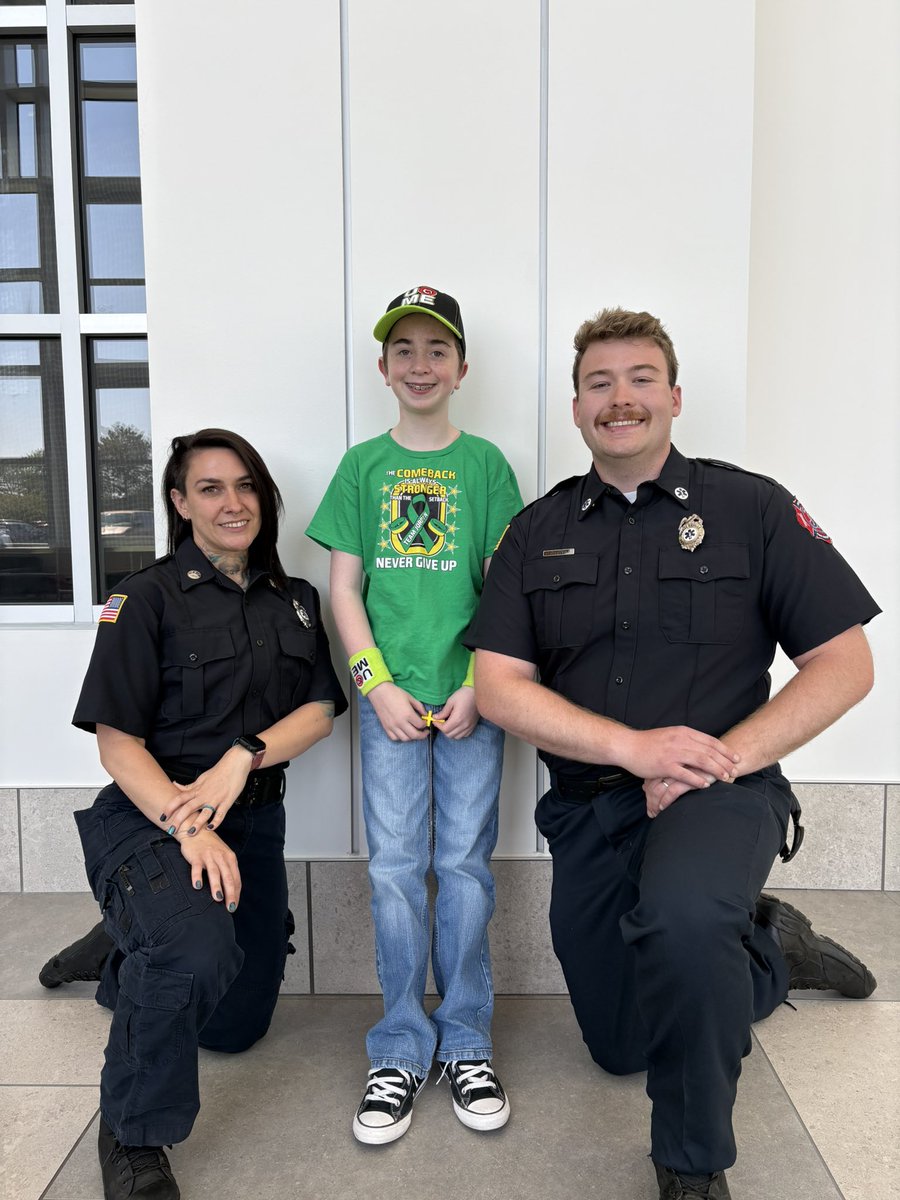 BCFD20's tweet photo. Shared with permission.

Earlier today, BCFD reunited with 11-year-old Jordyn following a critical dirt bike accident in February.

After being transported to Johnson Memorial Health and transferred to Riley Children’s Hospital by IU Health LifeLine, Jordyn is now doing great! https://t.co/EIqxikpSHI