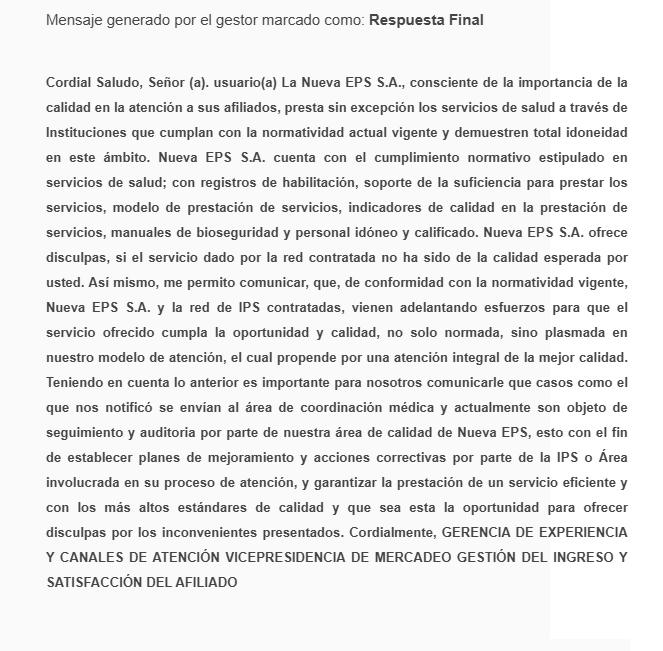 ManuGarciaRiano's tweet photo. Señores @NuevaEPS_ @JorgeIvanOspina no necesito que me ofrezcan excusas, necesito mis fototerapias. Que ustedes me remitan a una entidad que preste el servicio y retomar mi tratamiento. No es más!!! @QuinteroCalle llevo ocho meses esperando mis fototerapias y mire la respuesta... https://t.co/kn2WWJllHo