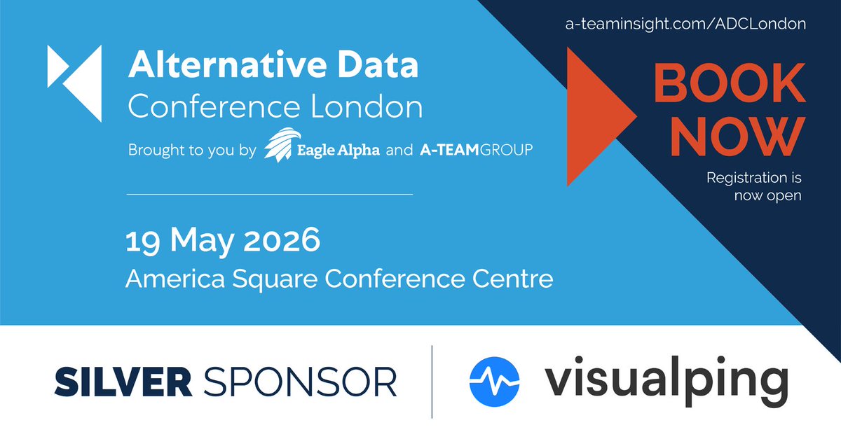 MktAltDataIns's tweet photo. We are pleased to welcome to Visualping as a sponsor for our Alternative Data Conference on May 19!

#AltDataConf #AltData #AlternativeData #AI #FindingAlpha #SyntheticData #PrivateDataSources #Sponsor https://t.co/UElEk7gjG8