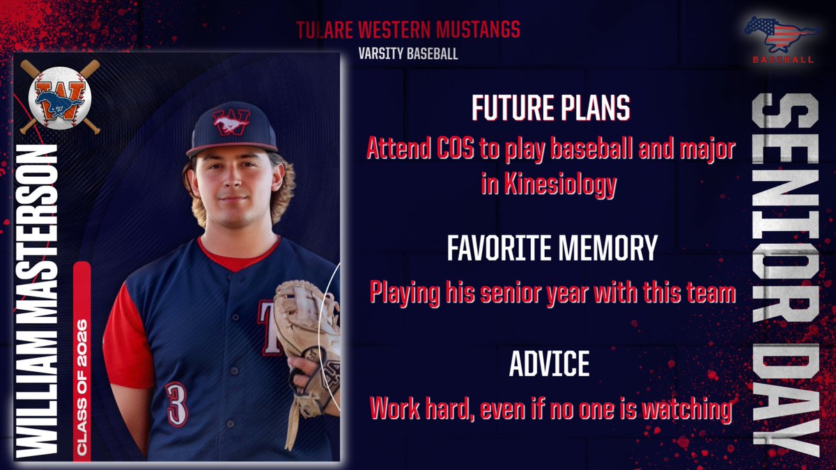 TWHS_Baseball's tweet photo. Will, we appreciate everything you have poured into Tulare Western Baseball. Thank you for your time in our program and for representing us with pride. https://t.co/47vSPAQ37P