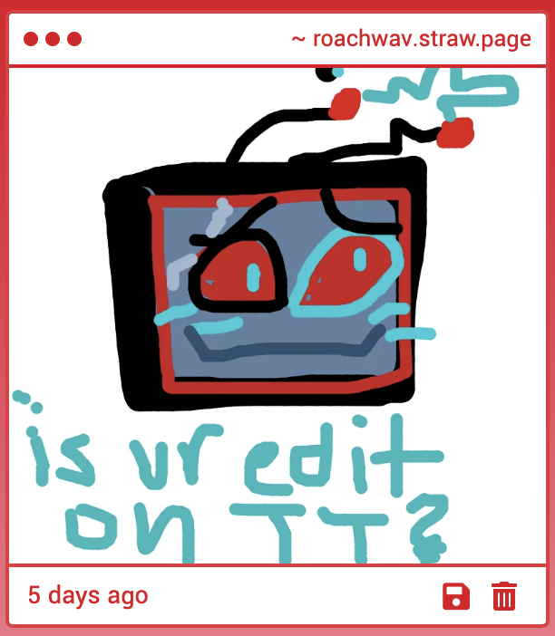 roachwav's tweet photo. yes it is!! i go by @ roachwav on tiktok too

oh my GOSH that vox doodle is so cuteeeeeee! i want to hit him(lovingly) and feed him chum and kibble💖💖💖 https://t.co/sWBebIwjMx