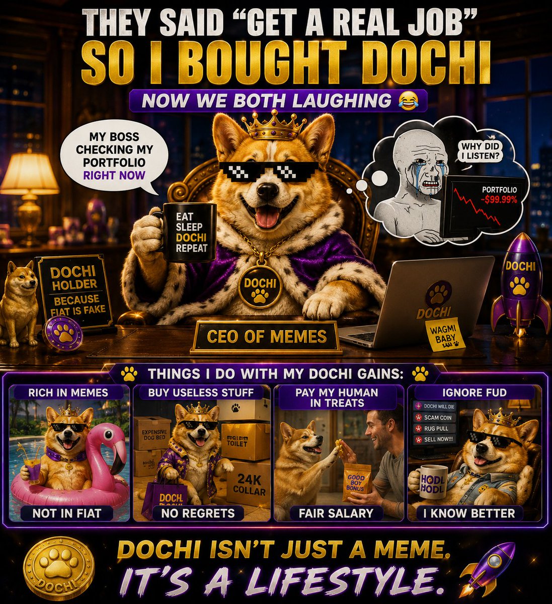 lakshmitashi's tweet photo. POV: your entire financial strategy is just buying $DOCHI and ignoring people who said “be realistic” 😂🚀

Turns out the dog had better plans for us all 🐕👑
#DOCHI https://t.co/uGYtqgvb89