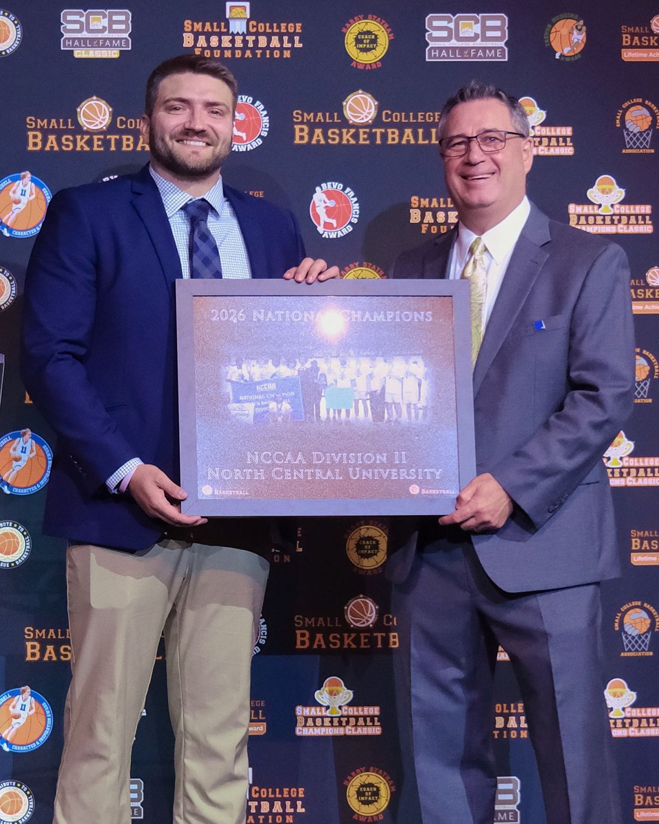 ncurams's tweet photo. Congratulations to Coach Becker and the Men's Basketball team for being recognized for the second straight year at the 2026 Small College Basketball National Awards Show! 🏀 @smcollegehoops @NCU_MBKB @JeremyBecker_22

#DOWNTOWNU https://t.co/ZjTL6z3YoV