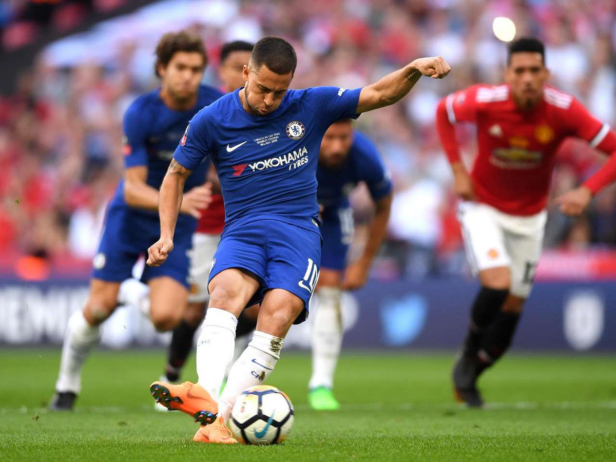 Xandearc's tweet photo. Eden Hazard — the last Chelsea forward to score in an FA Cup Final win. Who’s making history this Saturday? 🔵

#FACupFinal #Chelsea #CFC https://t.co/eQ3Rg3Pj4r