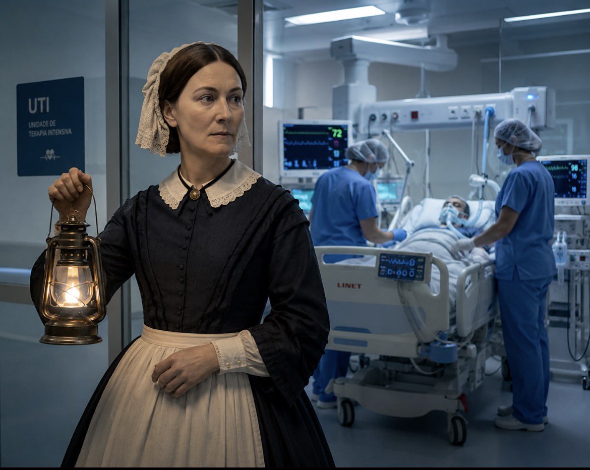AlbertoHil's tweet photo. Hoje celebramos quem sustenta o cuidado nos momentos mais difíceis da vida. Como intensivista, sou grato à enfermagem e ao legado de Florence Nightingale, que ajudou a construir os princípios das UTIs modernas. Feliz Dia do Enfermeiro. #enfermagem #uti https://t.co/Wsj2l8Edc1