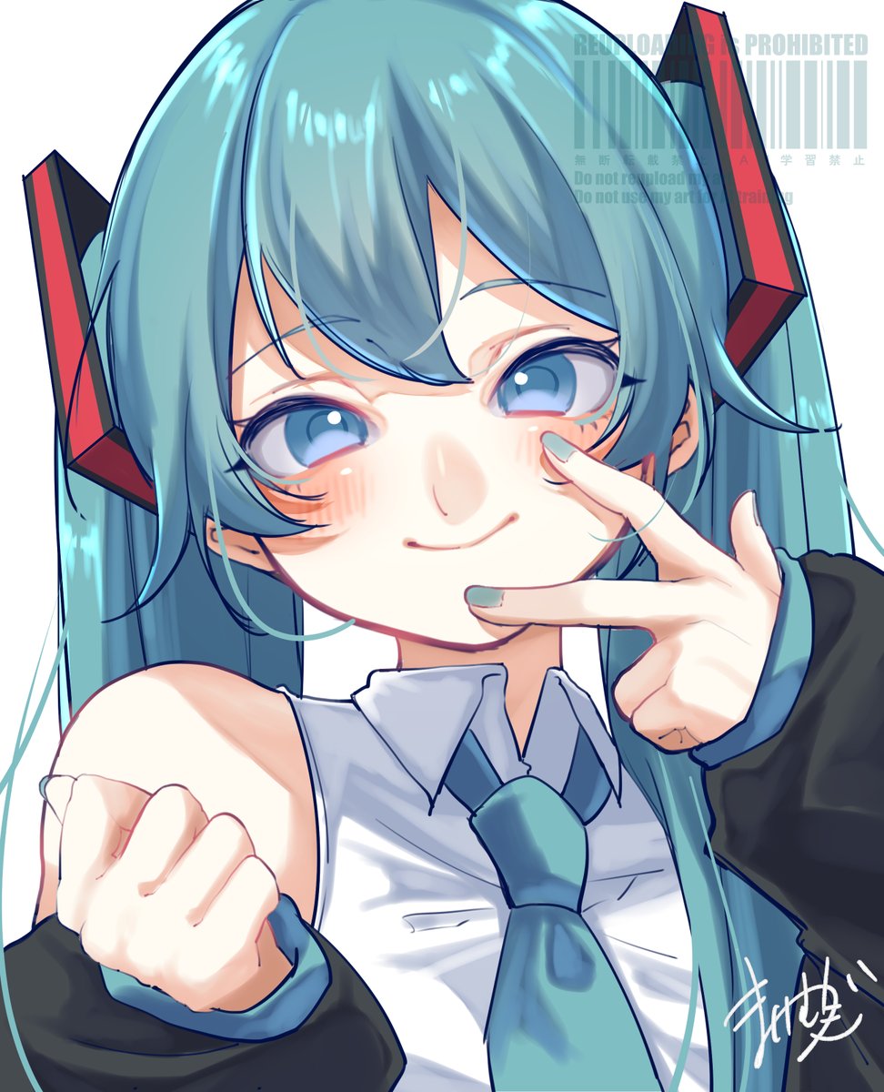 初音ミク 「可愛く撮ってね」|まいむぎのイラスト