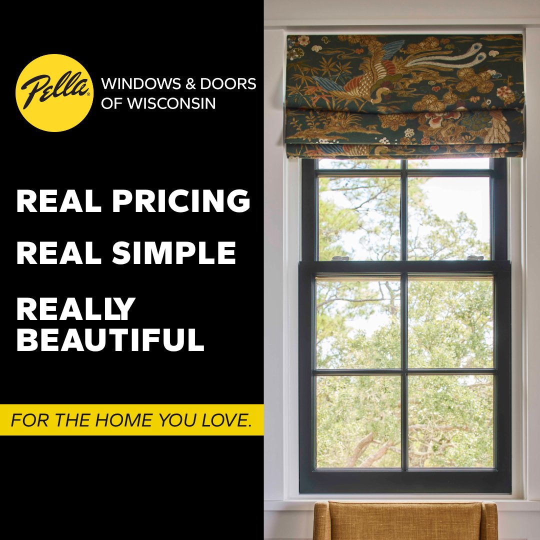 PellaWisconsin's tweet photo. Real pricing. Real simple. Really beautiful. ✨

Upgrade the home you love with windows &amp; doors designed for style, comfort, and performance.

Schedule your FREE in-home consultation today: https://t.co/pnIGvq7Kle

#PellaWI #HomeImprovement https://t.co/0AiDutoaoM