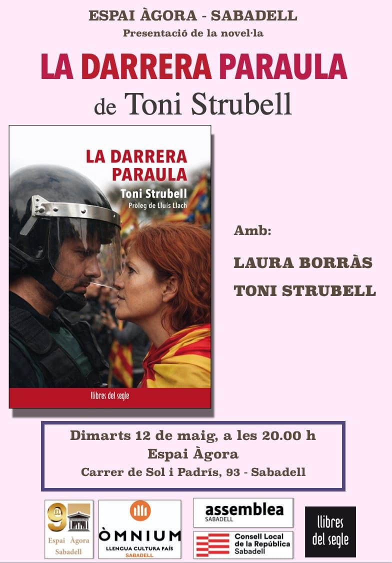 LauraBorras's tweet photo. Ha caigut un bon xàfec però això no ens espanta i a les 20h serem a l’ @EspaiAgora de Sabadell per presentar la novel·la del @tonistrubellt publicada per @LlibresdelSegle . Us hi esperem! 
Convoquen: @ConsellRep @SBDxI @assemblea i @omnium a Sabadell. https://t.co/PvHb933IB3