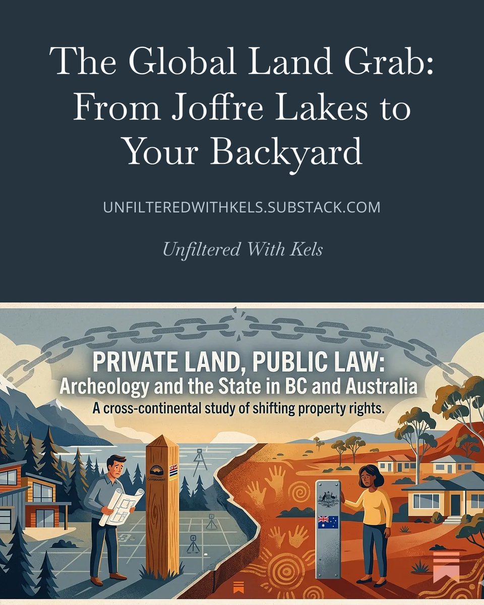 unfilteredwkels's tweet photo. British Columbians, if you think you own your land, you need to see this. 

 I’ve spent the last few days pulling the receipts on a synchronized global shift in property rights. From the lockout at Joffre Lakes to the criminalization of homeowners in Australia, the blueprint is the same. 

It's time to stop pretending this isn't happening.

Full article below:

https://t.co/7KIxjyFIic