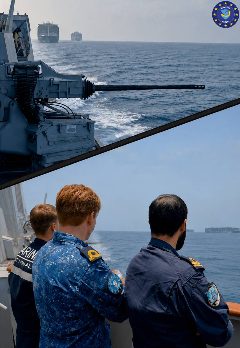 EUNAVFORASPIDES's tweet photo. The Italian Frigate LUIGI RIZZO 🇮🇹 successfully provided support to merchant vessels, ensuring crews and cargo, reached their destination safely. https://t.co/zlr6VbKuI4