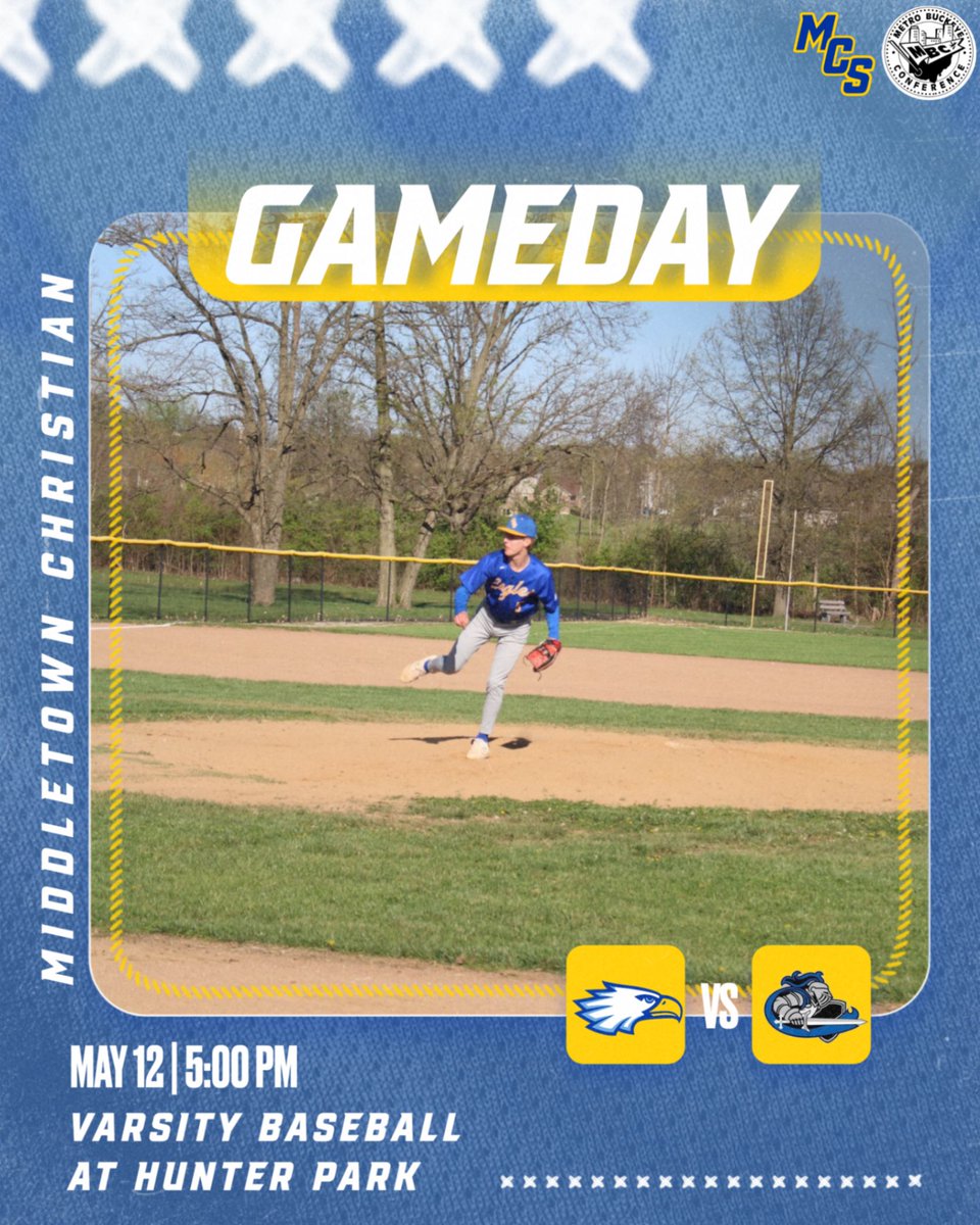 GoMCSEagles's tweet photo. ⚾️ GAMEDAY ⚾️

The Eagles are back in action today as Varsity Baseball takes on Lebanon Christian at Hunter Park!

Come out and support the Eagles as they continue to build and compete this season!

#EagleStandard 🦅 https://t.co/Cts41QdxqE