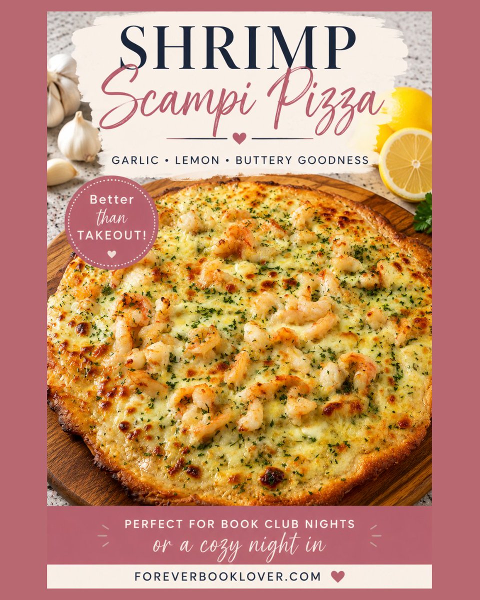 Foreverbklover's tweet photo. Shrimp Scampi Pizza with garlic butter, lemon, mozzarella, and tender shrimp — cozy pizza night perfection. 🍕🍤

https://t.co/Xmu6rZiGdN https://t.co/aE9FTSXhWI