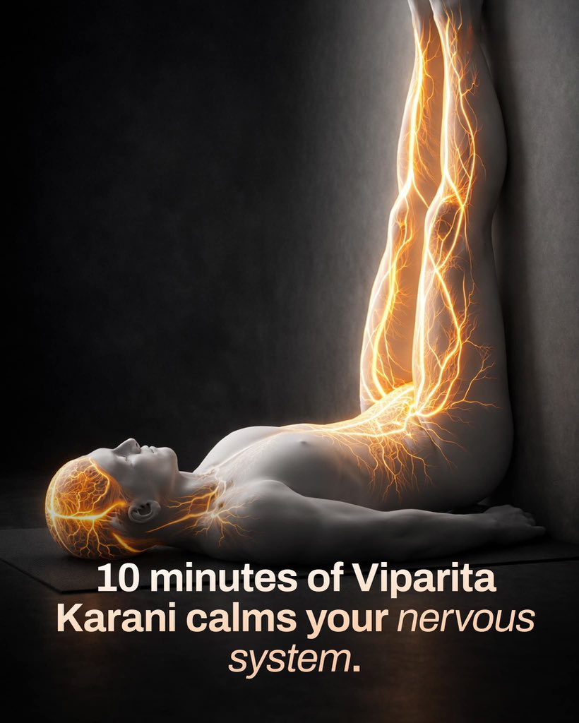 SmartScience's tweet photo. 🧘‍♀️ The 10-Minute Pose That Melts Stress Away Instantly

Feeling stressed, tired, or overwhelmed? There’s a yoga pose that takes just 10 minutes and can help your body and mind relax deeply. It’s called Viparita Karani, or the “legs-up-the-wall” pose.

All you do is lie down, rest your legs against a wall, and breathe. That’s it. No complicated movements, no fancy equipment—just stillness. By gently reversing gravity, this simple position slows your heart rate, eases tension, and tells your body it’s time to rest. It activates the parasympathetic nervous system, the part of you that handles recovery, calm, and deep relaxation.

In just a few minutes, your mind feels lighter, stress starts to fade, and a sense of peace spreads through your body. Perfect for busy days, restless nights, or anytime you need a quick reset.

Give it a try today—your body will thank you. 🌿