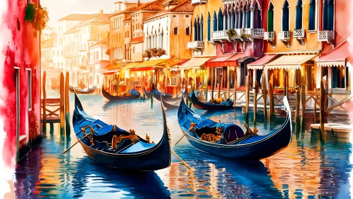 ZoubiriSH's tweet photo. Art of the Day! "Gondola Rides in Venice, Italy". Buy at: https://t.co/XU0N58usnq https://t.co/lJcBdhRLTm