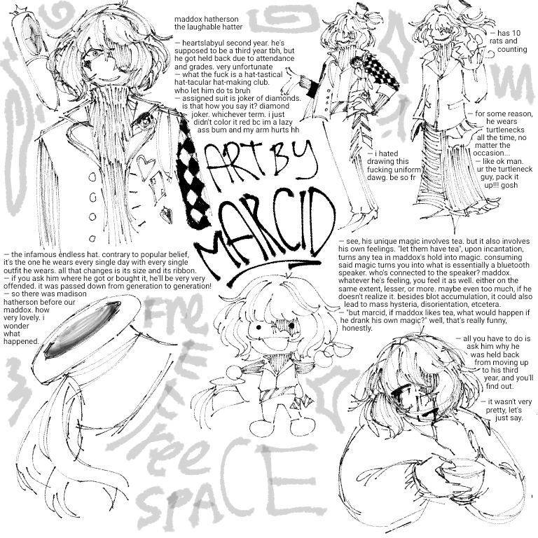 twstocspotlight's tweet photo. OC☆HEARTSLABYUL☆🎩☆

Today's OC is Maddox Hatherson by @ixility_iso!ミ☆
"twisted from the infamous mad hatters of widespread media (because writer has never been the decisive type), introducing maddox hatherson! a returning second year after unfortunately flunking initially. https://t.co/ghlrSXtBwh