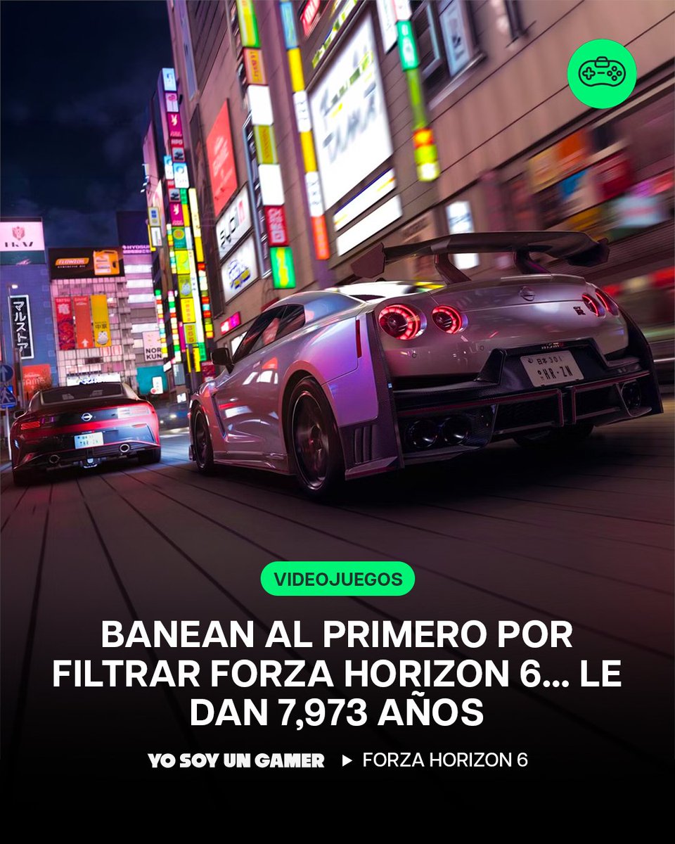 YoSoyUnGamerTW's tweet photo. Un jugador fue baneado por 7,973 años tras filtrar Forza Horizon 6… pero asegura que Xbox “no puede detenerlo”.

El modder dice que ya encontró cómo seguir jugando online incluso después del castigo.

Detalles en https://t.co/Z8bfS4QmE3 https://t.co/z42MLztgmL