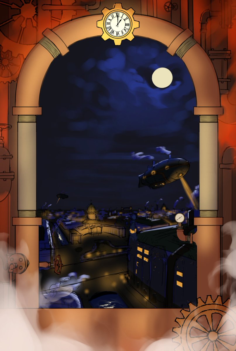 paprikuu's tweet photo. Steampunk arch #wip #illustration #art #steampunk https://t.co/XHfxqDn7me
