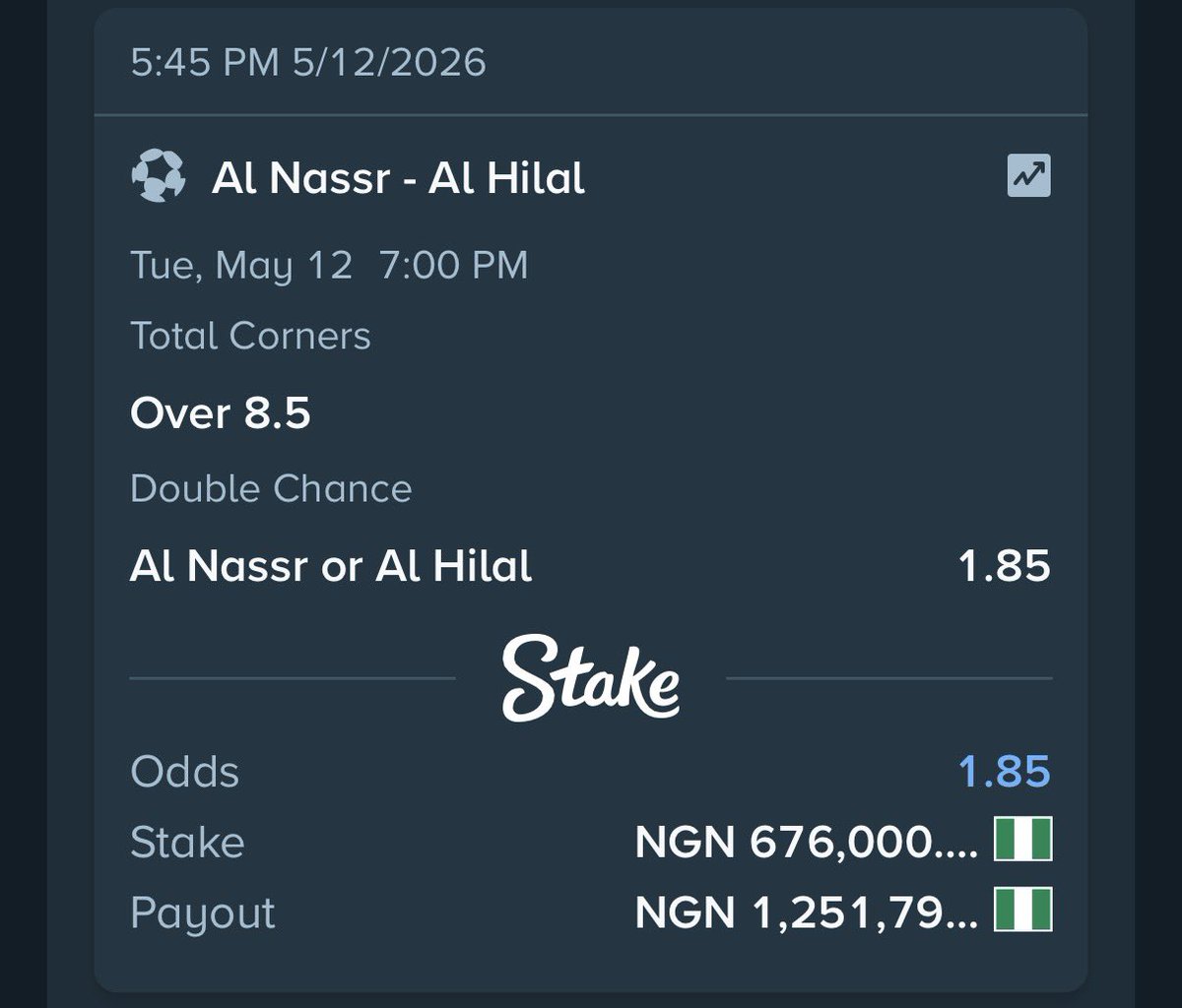 betsage24's tweet photo. SAUDI CLASSICO BETBUILDER ON STAKE 🏆🏆

Click to load game ⬇️⬇️⬇️
https://t.co/EeXivPybK9

sport:581755067

REGISTER HERE - https://t.co/wCWw4UES4L

WATCH HOW TO LOAD CODE ON STAKE -https://t.co/wbviAE3kfB https://t.co/sJAlzH4DWw